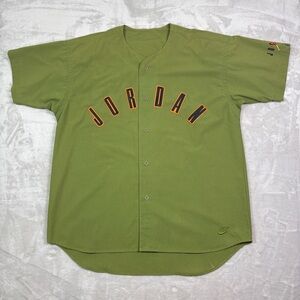 Vintage Size XL Jumpman Air Jordan #23 90s NIKE Baseball jersey olive green